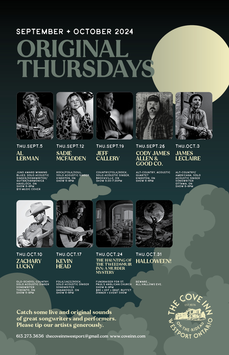 Original Thursdays: James Leclaire @ The Cove Inn Oct 3 2024 - Jun 5th @ The Cove Inn