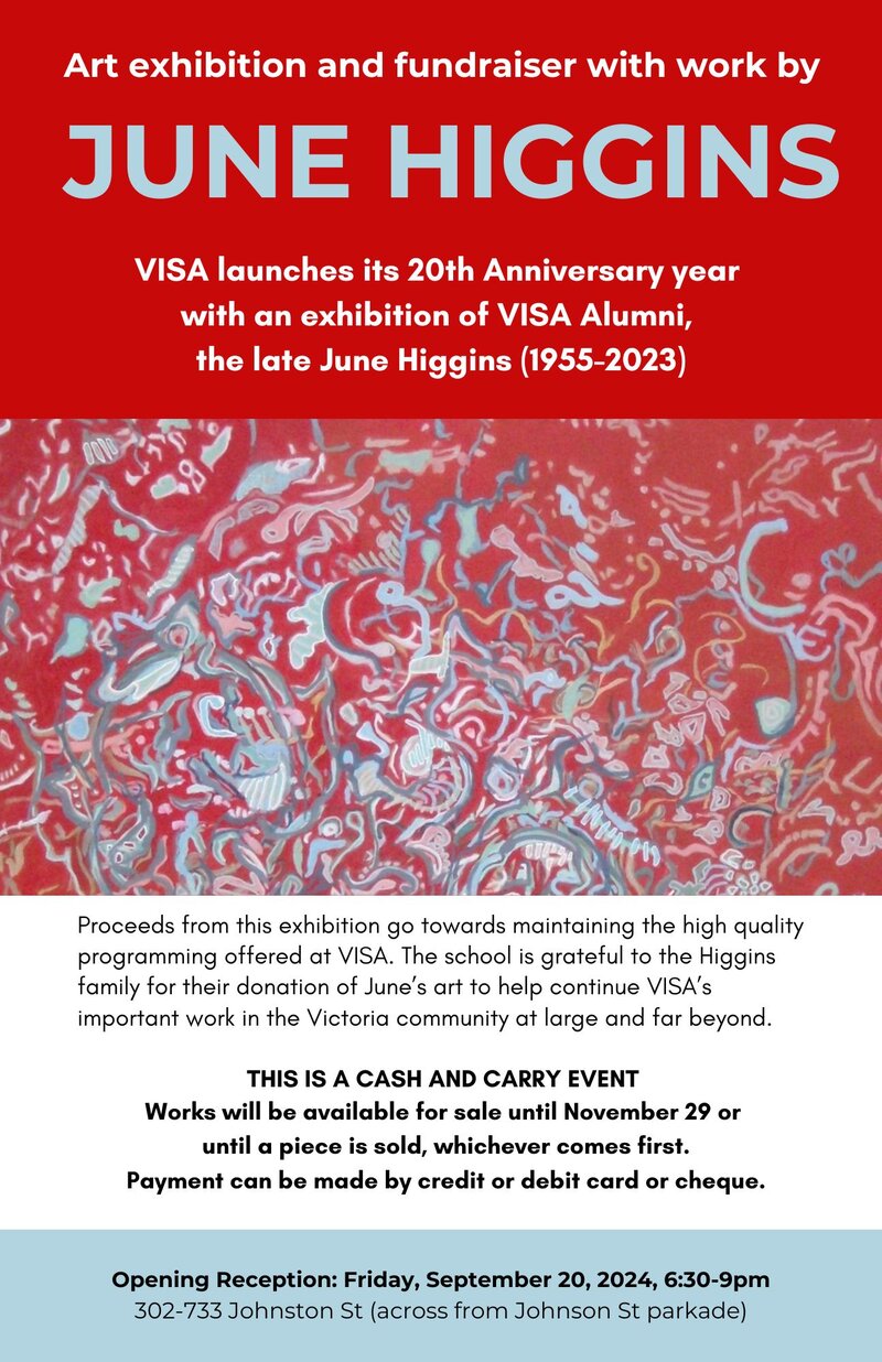 Art exhibition and fundraiser for VISA - May 6th @ Vancouver Island School of Art