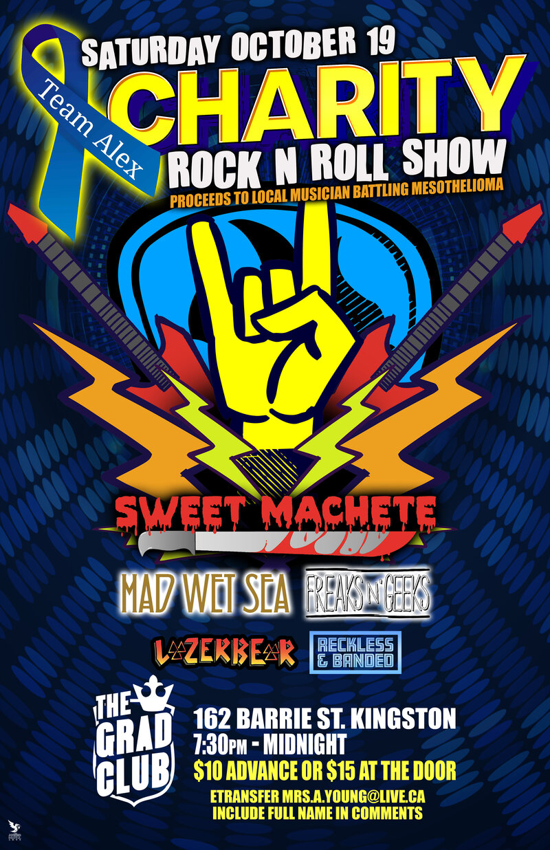 Kicking Cancer’s Ass: Sweet Machete, Mad Wet Sea, Freaks N' Geeks, LazerBear , Reckless & Banded @ The Grad Club - Oct 19, 2024