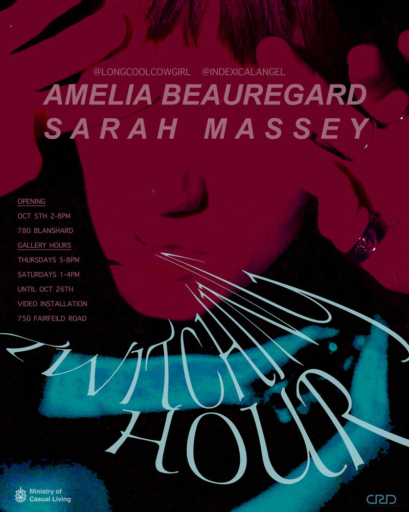 Twitching Hour: Exhibition by Amelia Beauregard & Sarah Massey - Jul 9th @ The Ministry of Casual Living