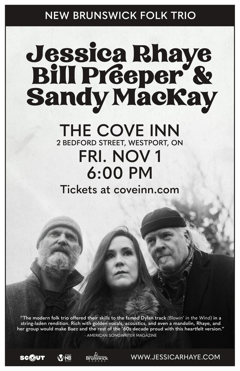 Wood & Wire Tour: Jessica Rhaye, Bill Preeper, Sandy MacKay @ The Cove Inn Nov 1 2024 - May 6th @ The Cove Inn