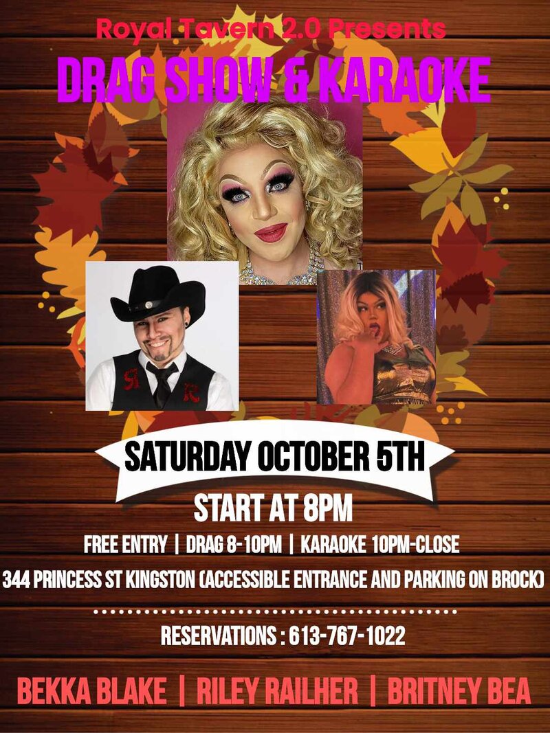 Drag Show & Karaoke: Bekka Blake, Riley Railher, Britney Bea @ Royal Tavern 2.0 Oct 5 2024 - May 11th @ Royal Tavern 2.0