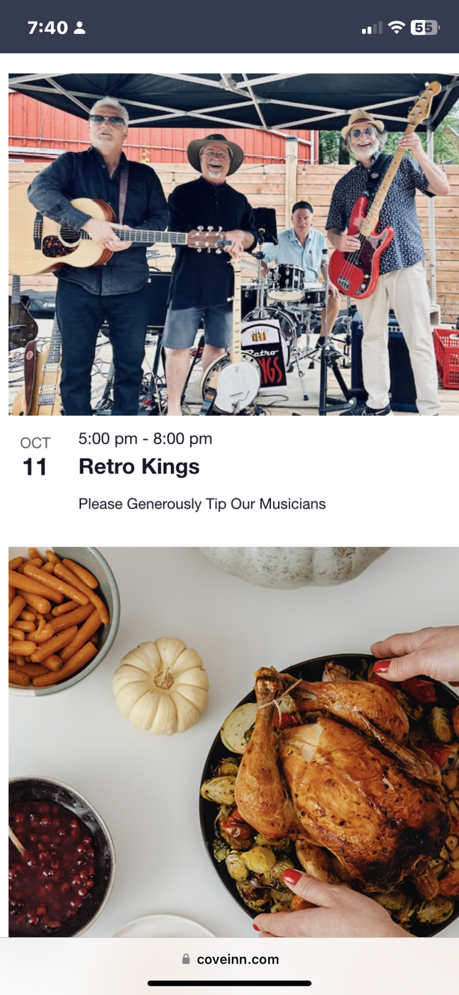 End of Summer Music: RetroKings @ The Cove Inn Oct 11 2024 - May 6th @ The Cove Inn