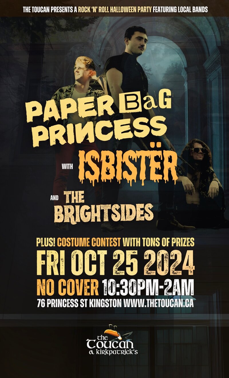 Rock n' roll Halloween party: Isbist&euml;r, The Brightsides, Paper Bag Princes @ The Toucan Oct 25 2024 - May 8th @ The Toucan