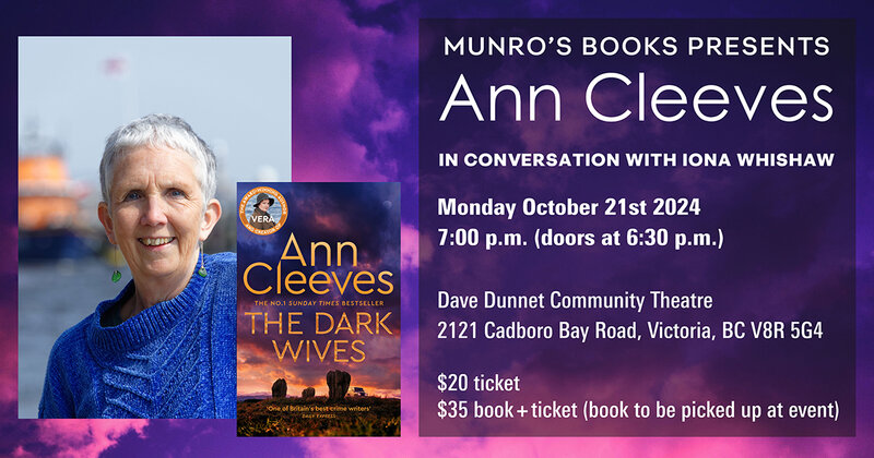 Ann Cleeves in Conversation with Iona Whishaw @ Dave Dunnet Theatre - Oct 21, 2024
