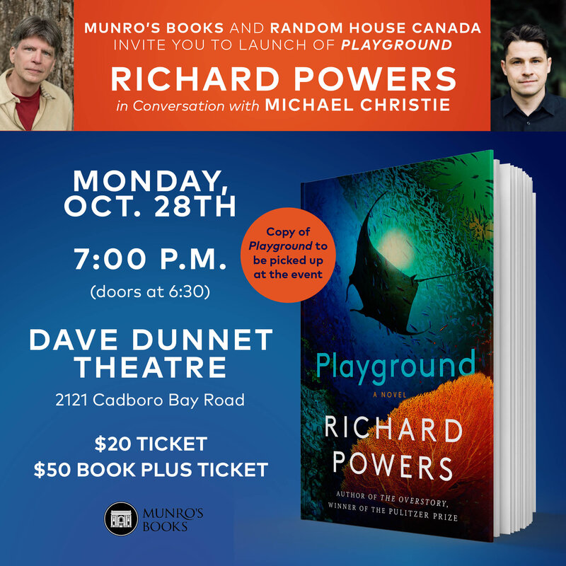 Richard Powers in Conversation with Michael Christie - May 6th @ Dave Dunnet Theatre 