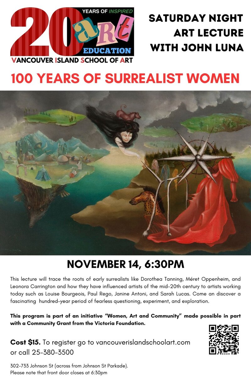 100 Years of Surrealist Women - May 6th @ Vancouver Island School of Art