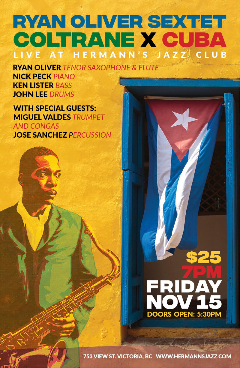 Ryan Oliver Sextet | Coltrane x Cuba - May 7th @ Hermann's Jazz Club