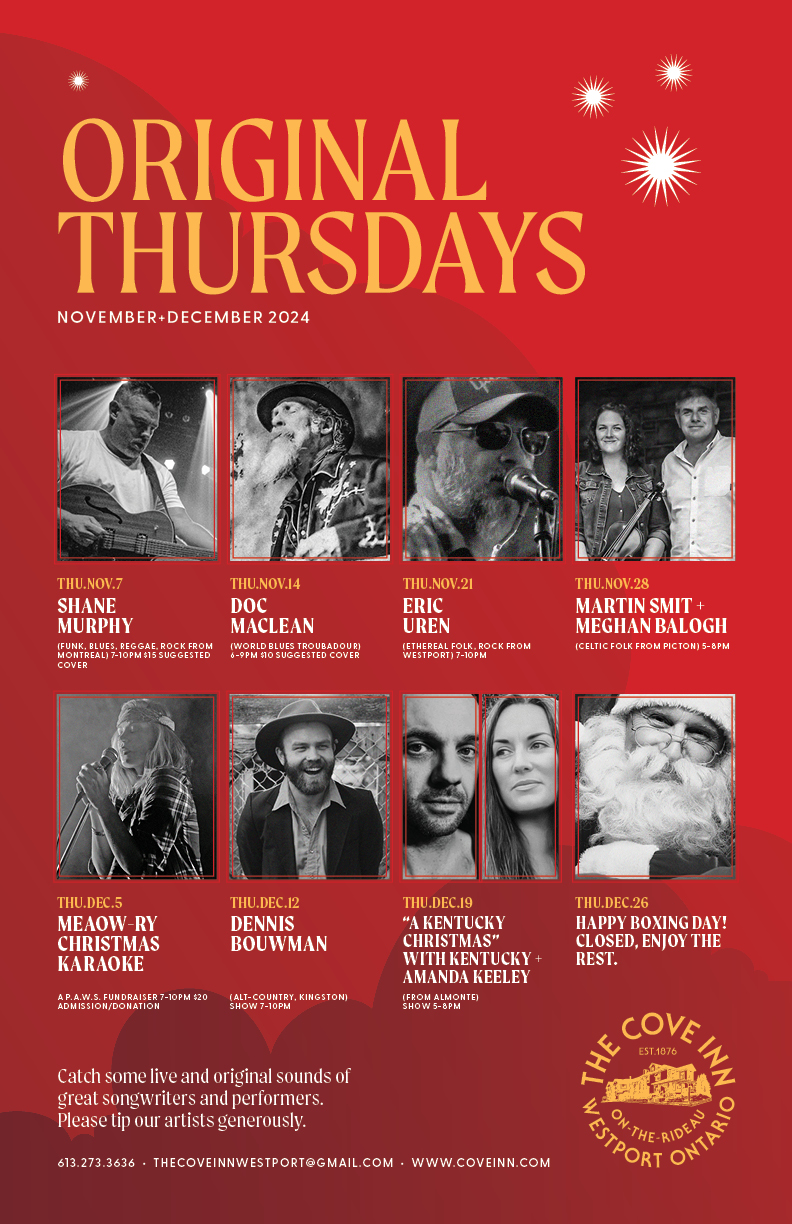 Original Thursdays: Eric Uren @ The Cove Inn Nov 21 2024 - Jul 12th @ The Cove Inn