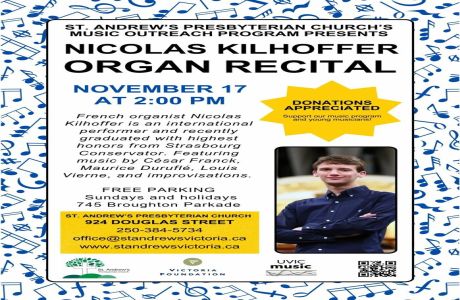 Nicolas Kilhoffer Organ Recital - May 17th @ St. Andrew&rsquo;s Presbyterian Church