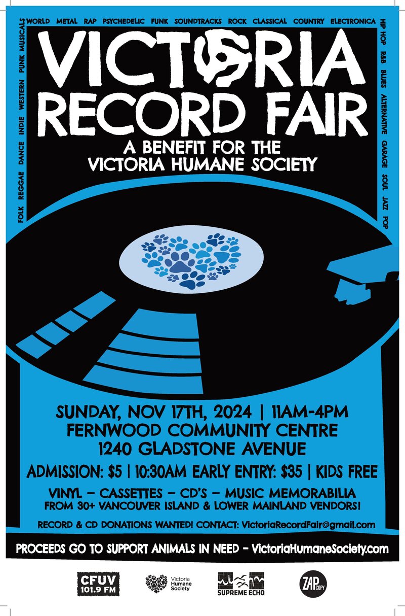 The Victoria Record Fair - May 6th @ Fernwood (NRG) Community Centre