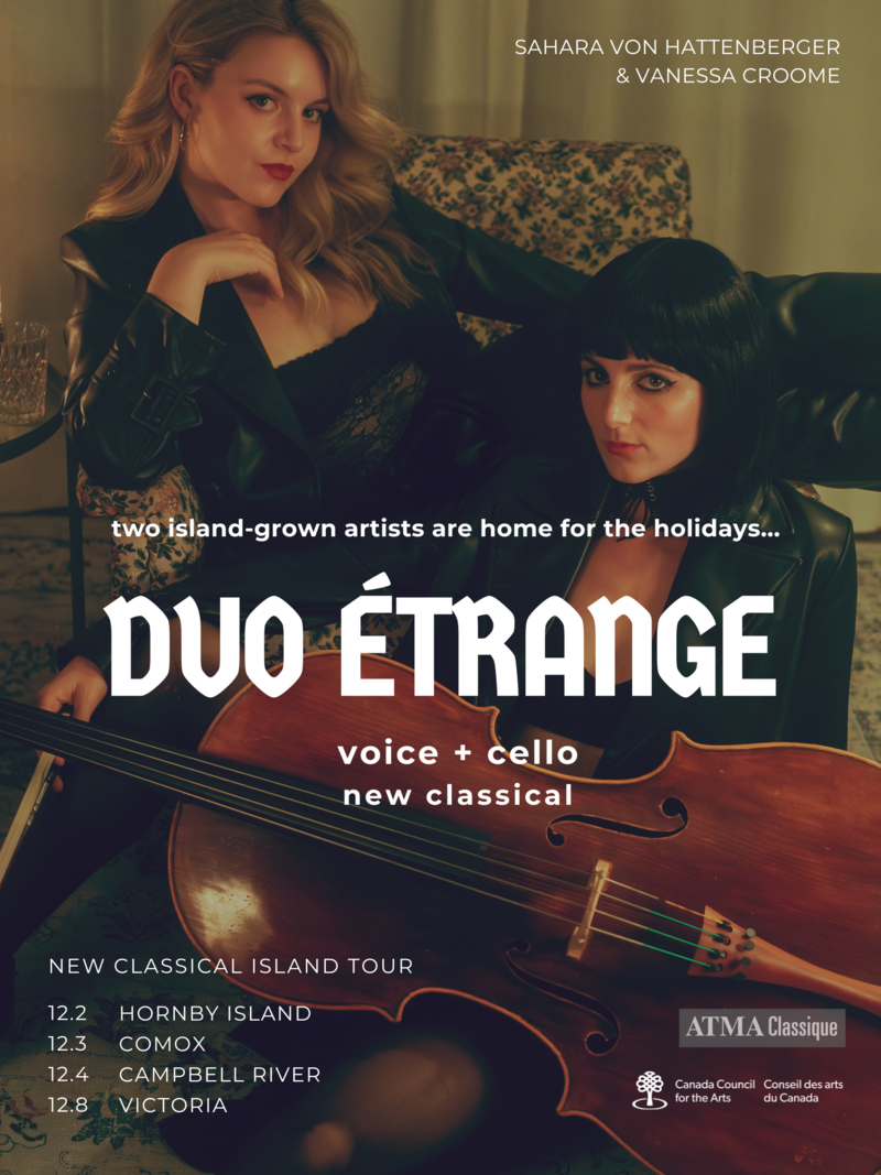 Duo &Eacute;trange: Voice + Cello - May 1st @ First Unitarian Church of Victoria