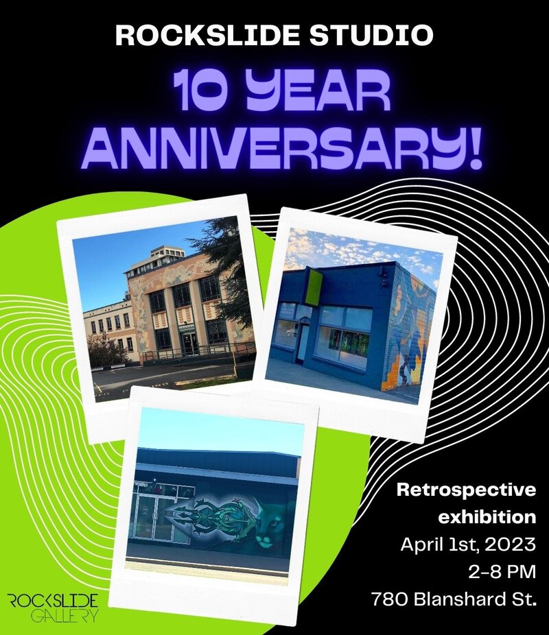 Rockslide 10 Year Anniversary and VIVAS Open House - May 6th @ Rockslide Studio & Gallery
