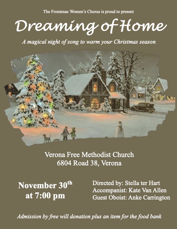 Frontenac Women's Chorus Presents: Dreaming of Home - May 7th @ Verona Free Methodist Church