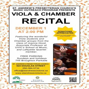 Viola and Chamber Recital - May 17th @ St. Andrew&rsquo;s Presbyterian Church