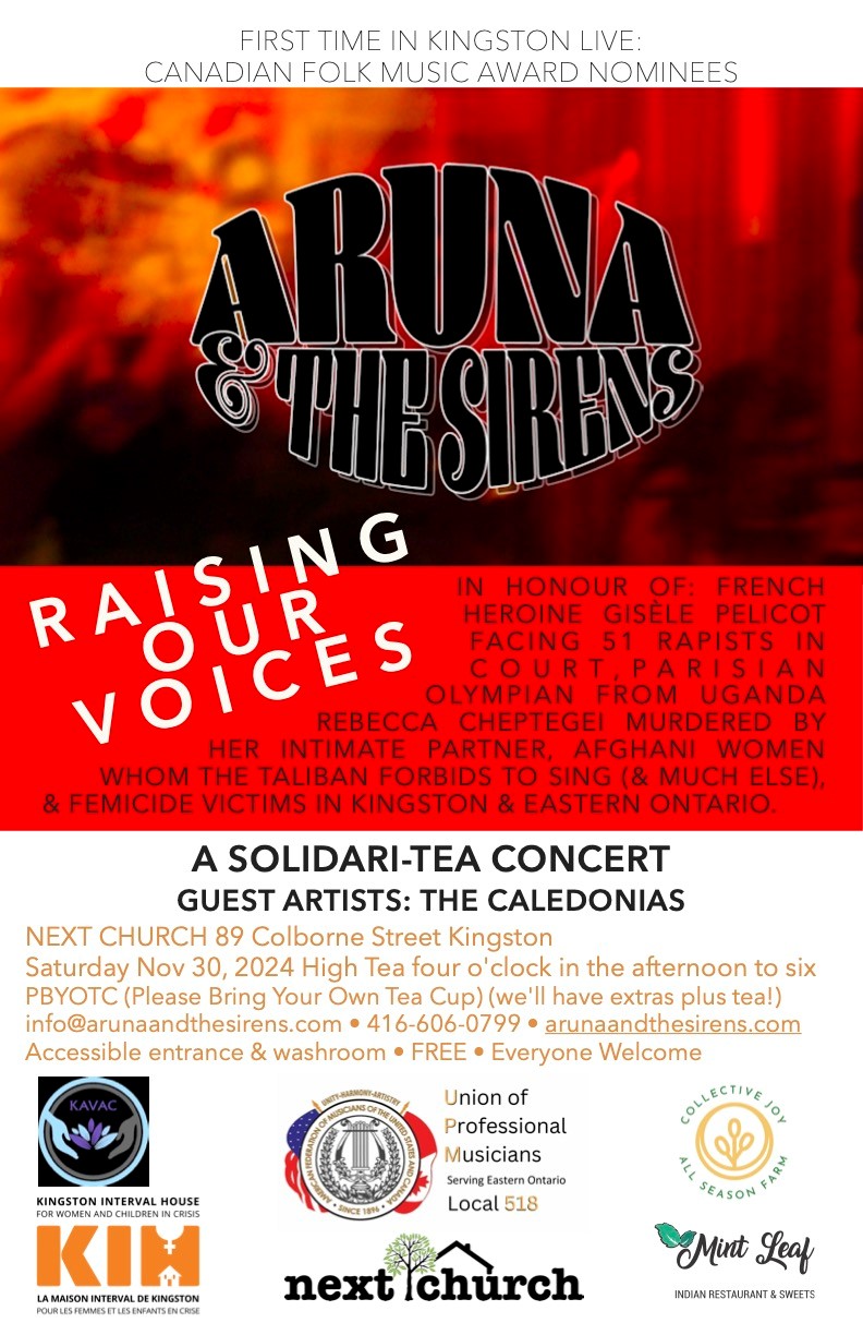 Solidari-Tea: Aruna & the Sirens, The Caledonias @ Next Church Nov 30 2024 - May 6th @ Next Church