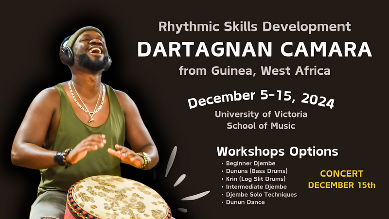 Drumming Workshops with Dartagnan Camara - Jun 17th @ UVic School of Music (MacLaurin A166), Victoria, BC