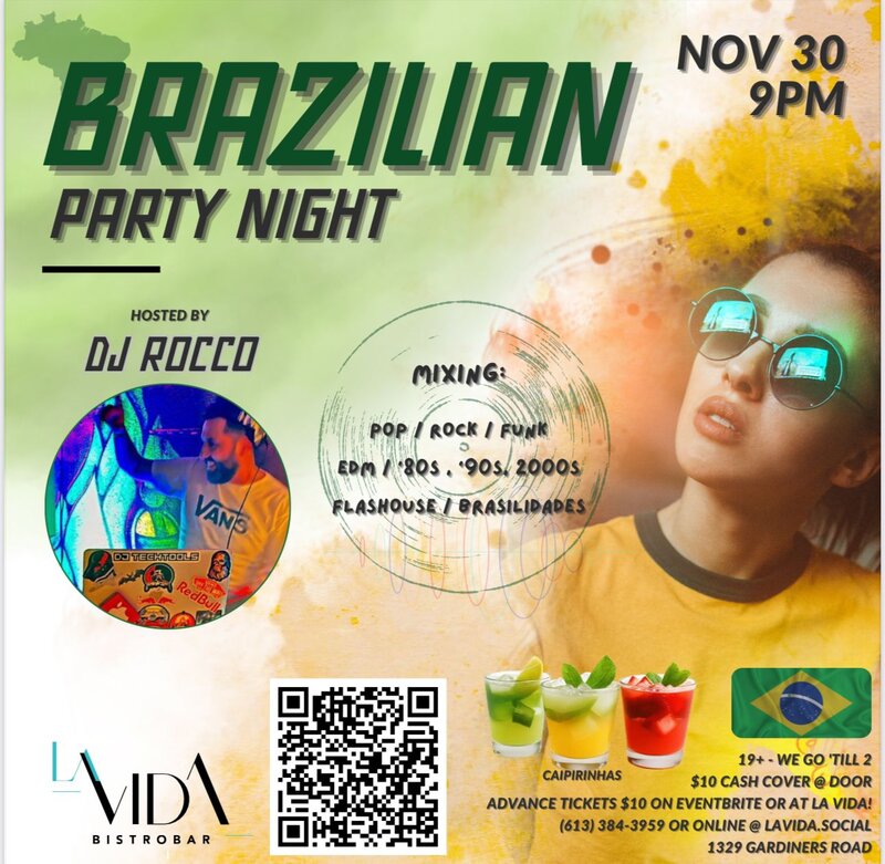 Brazilian Party Night with DJ Rocco - Jun 11th @ La Vida Bistrobar and Social