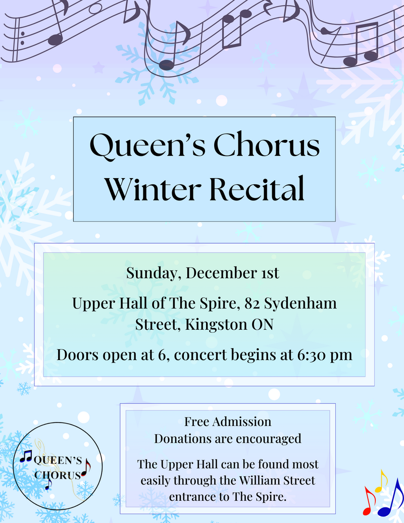 Queen's University Chorus Winter Recital - May 6th @ The Spire