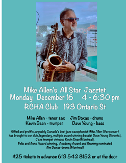 Kingston Jazz Society Monday - May 6th @ The Club at the R.C.H.A.