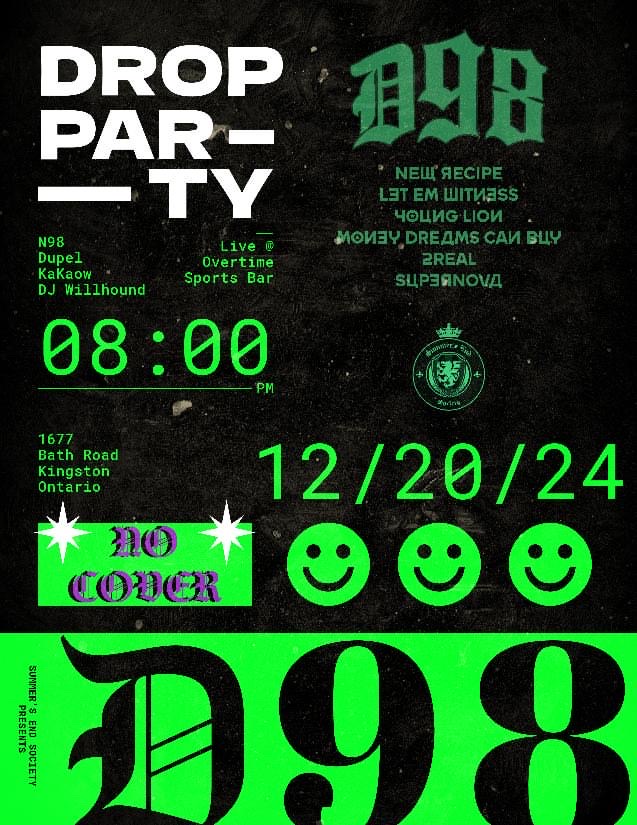 D98 drop party: Willhound, KaKaow, Dupel @ Overtime Sports Bar - Dec 20, 2024