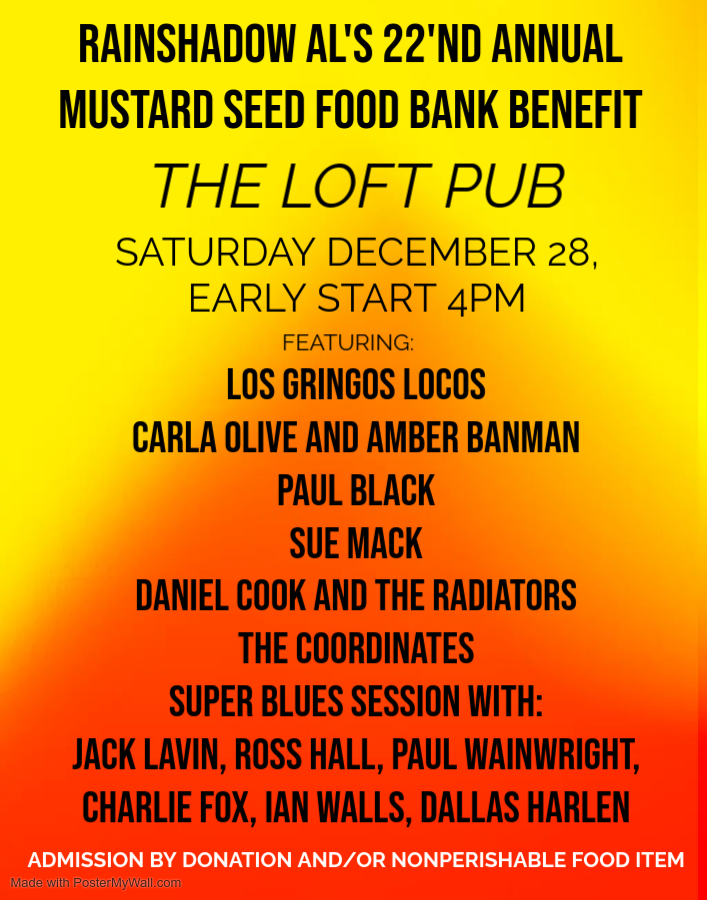 Rainshadow Al's Mustartd Seeed Food Bank Benefit - May 1st @ The Loft (Victoria)