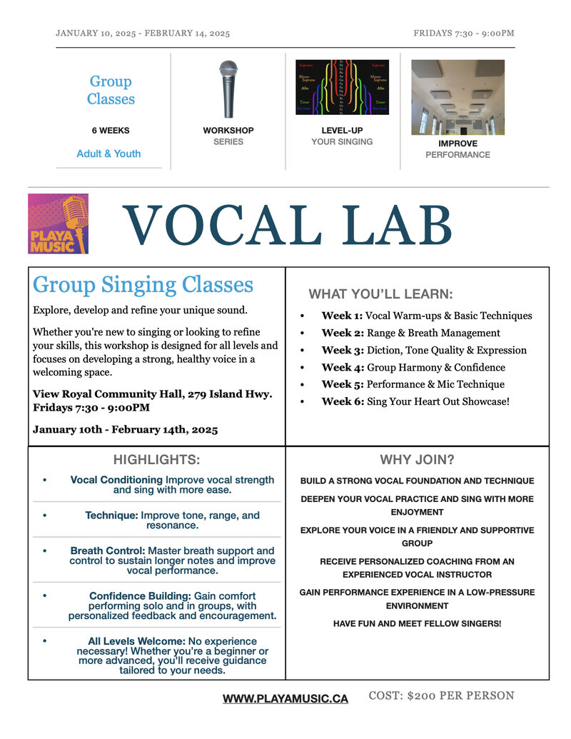 Vocal Lab @ View Royal Community Hall - Jan 10, 2025