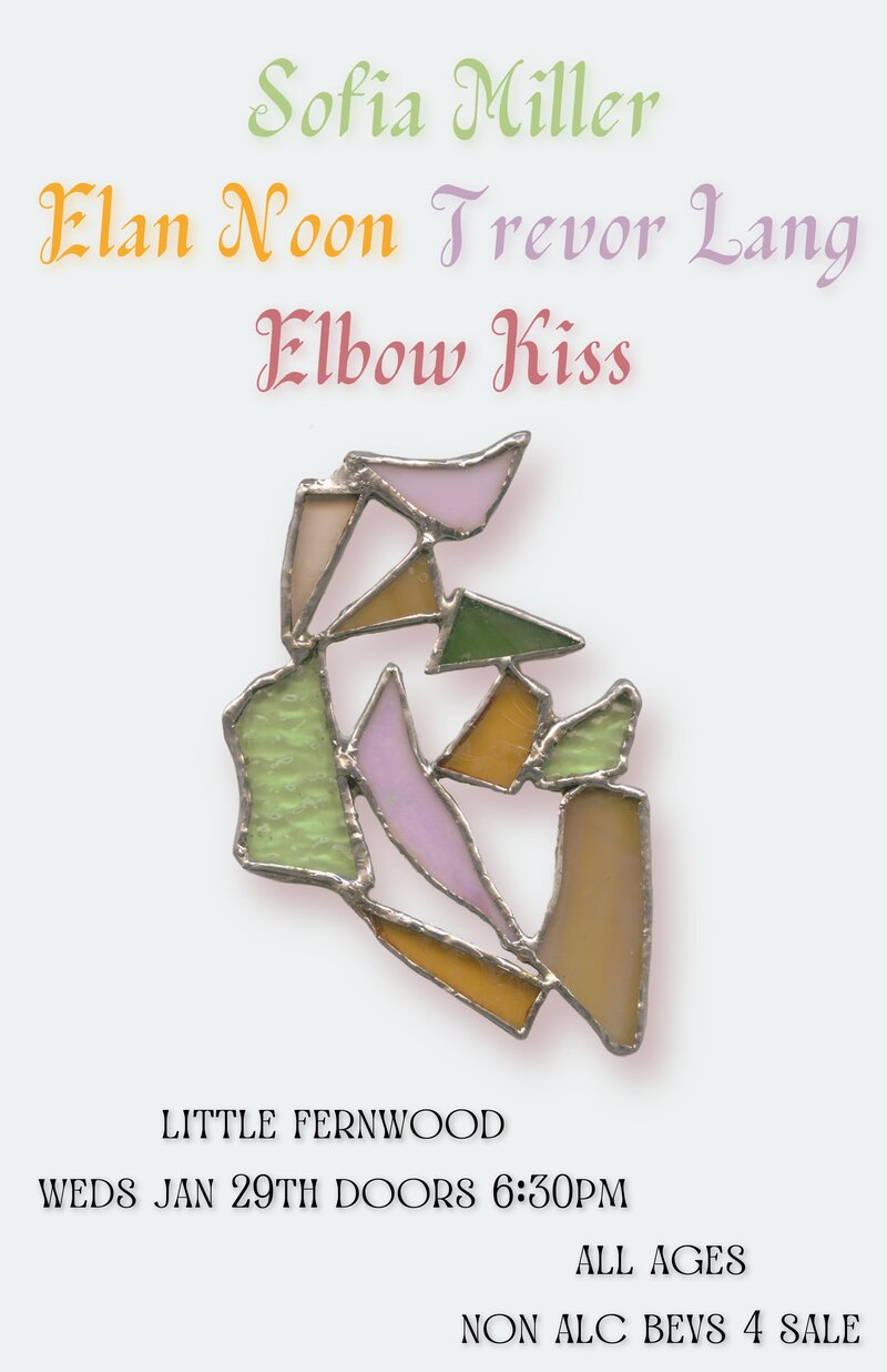 Elbow Kiss, Sofia Miller, Trevor Lang, Elan Noon - May 13th @ Paul Phillips Hall (Little Fernwood)