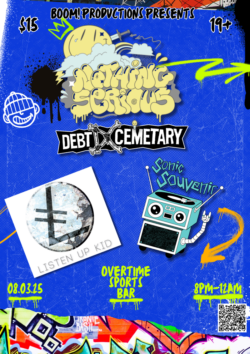 The Adventures of Jambot: Debt Cemetary, Nothing Serious, Sonic Souvenir, Listen Up Kid @ Overtime Sports Bar Mar 8 2025 - May 3rd @ Overtime Sports Bar