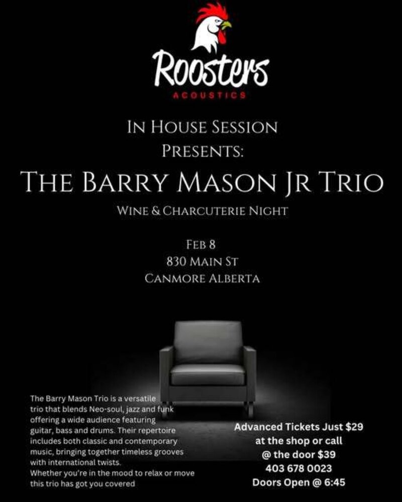 LIVE Music with The Barry Mason Jr Trio At Roosters Acoustics @ Roosters Acoustics - Feb 08, 2025