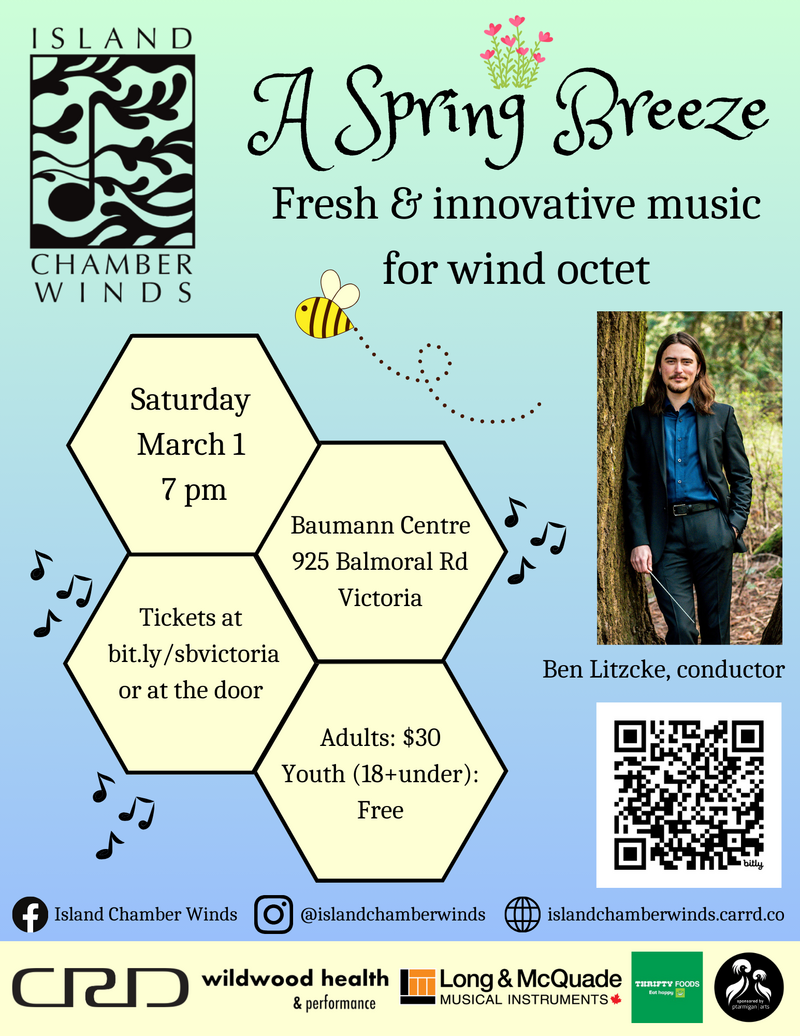 Island Chamber Winds Presents: A Spring Breeze - May 8th @ The Baumann Centre & Pacific Opera Victoria