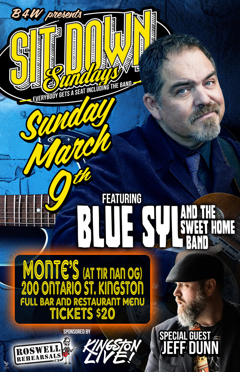 Sit Down Sundays: Blue Syl and The Sweet Home Band, Jeff Dunn @ Monte's Mar 9 2025 - May 9th @ Monte's