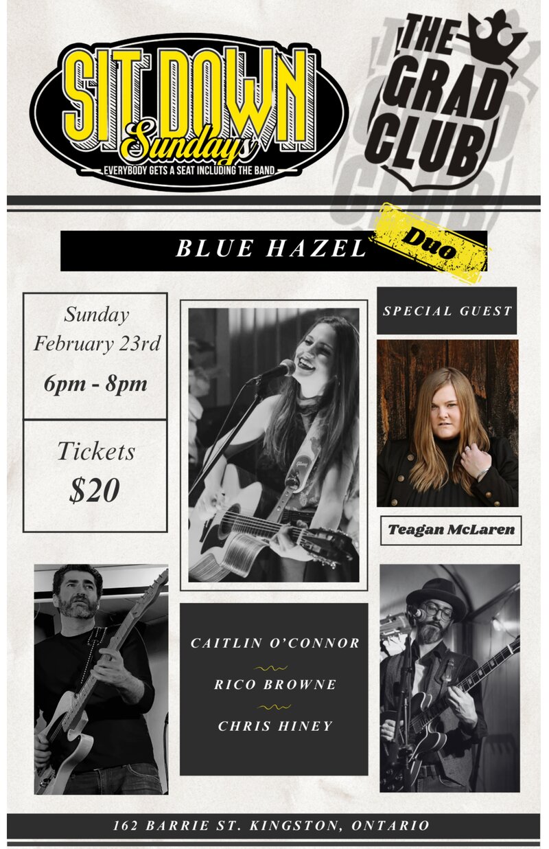 Sit Down Sundays: Blue Hazel Duo, Teagan McLaren @ The Grad Club - Feb 23, 2025