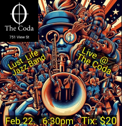 Funky Fat Tuesday New Orleans Jazz @ The Coda: Lust Life Jazz Band @ The Coda Feb 22 2025 - May 6th @ The Coda