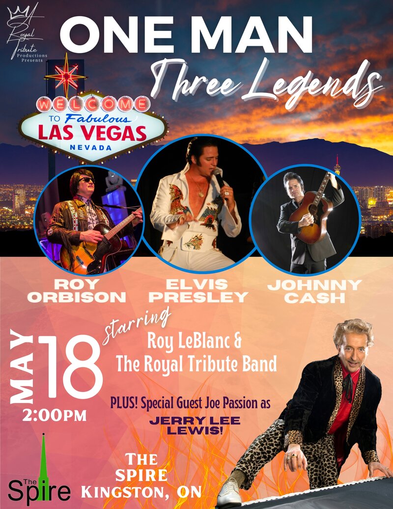 One Man, Three Legends with special guest Tribute to Jerry Lee Lewis - Jun 5th @ The Spire