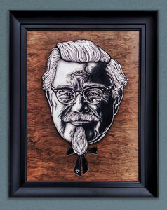 "Colonel Of Truth" 18x24&rdquo;, Pen & Paint on layered wood by Jesse Ladret by 
Jesse Ladret