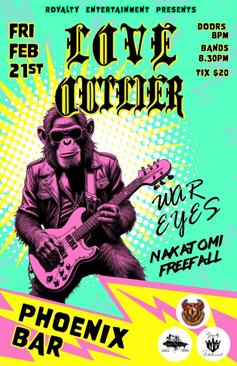 3 High Energy Local Bands Rock The Phoenix This Friday:  Love Outlier, War Eyes, and Nakatomi Freefall - May 5th @ The Phoenix Bar and Grill