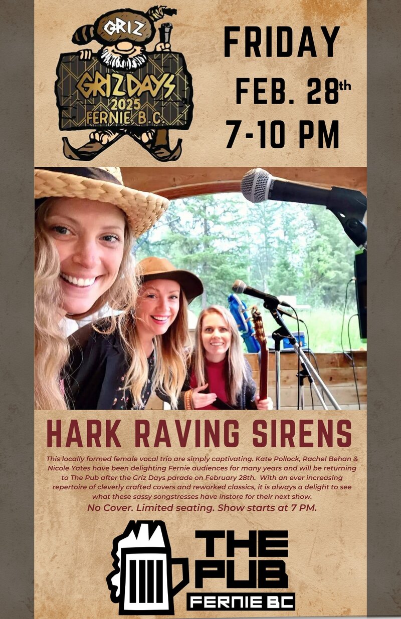 Hark Raving Sirens live for Griz Days 2025 - May 6th @ The Pub