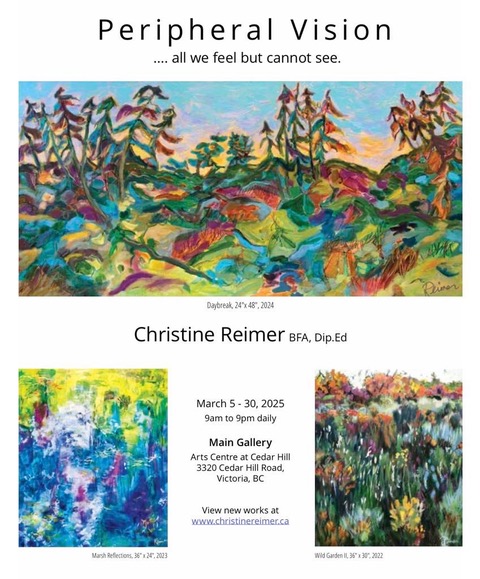 Christine Reimer - Peripheral Vision - Apr 30th @  Art Centre at Cedar Hill - CACGV Main Gallery