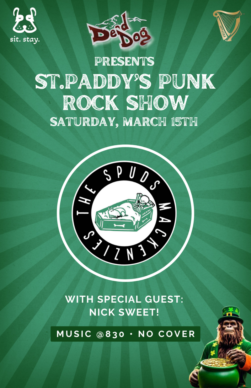 St Paddy&rsquo;s Punk Rock Show - May 6th @ De'd Dog Bar & Grill