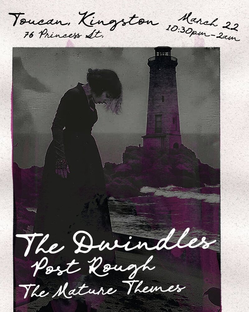 The Dwindles, Post-Rough, The Mature Themes @ The Toucan Mar 22 2025 - May 1st @ The Toucan