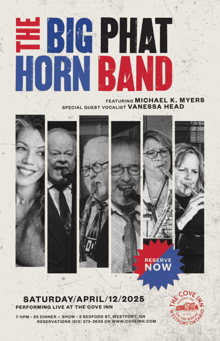 The Big Phat Horn Band, Vanessa Head, Michael K. Myers @ The Cove Inn Apr 12 2025 - May 5th @ The Cove Inn