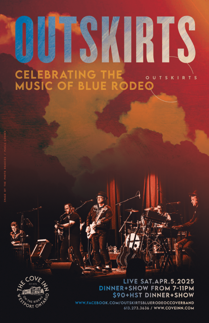 Celebrating the music of Blue Rodeo: Outskirts @ The Cove Inn Apr 5 2025 - May 6th @ The Cove Inn