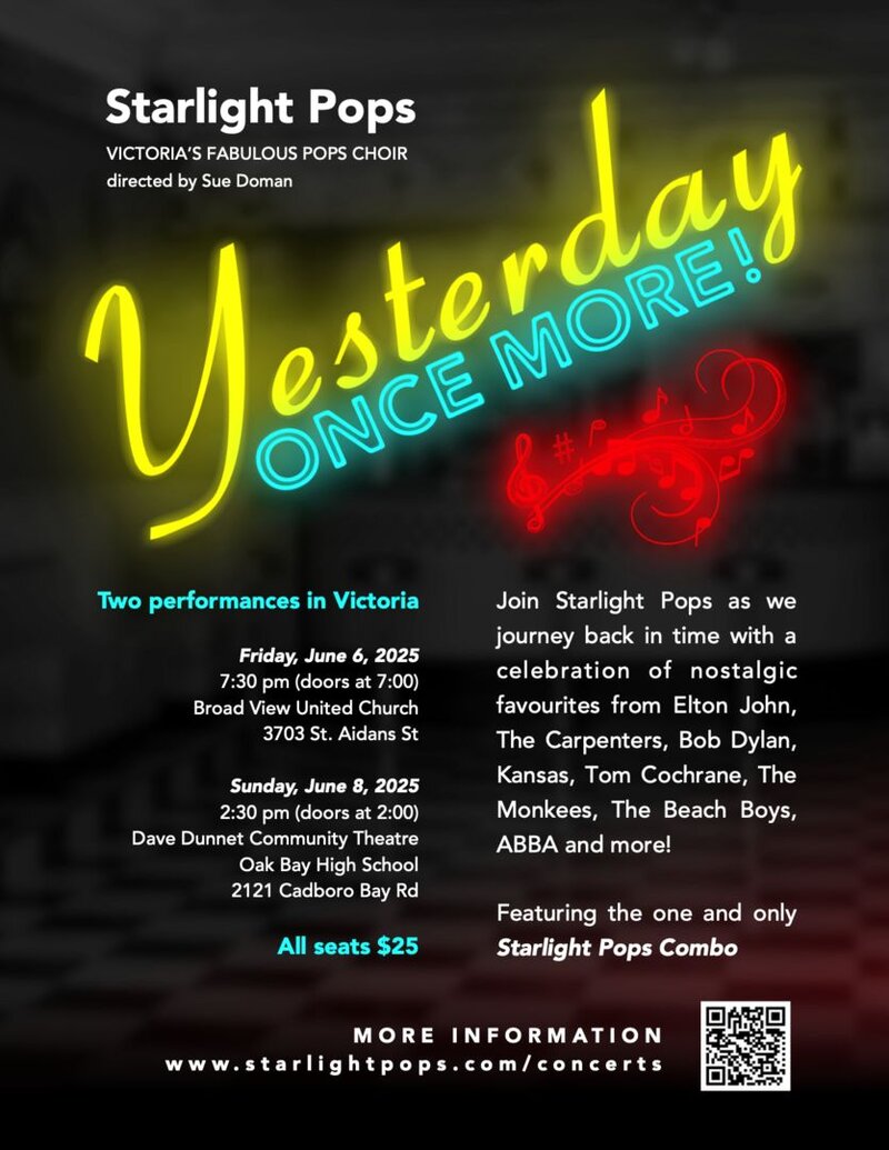Starlight Pops presents "YESTERDAY ONCE MORE!" - May 6th @ Dave Dunnet Theatre