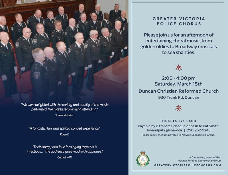 Greater Victoria Police Chorus - May 7th @ Duncan Christian Reformed Church