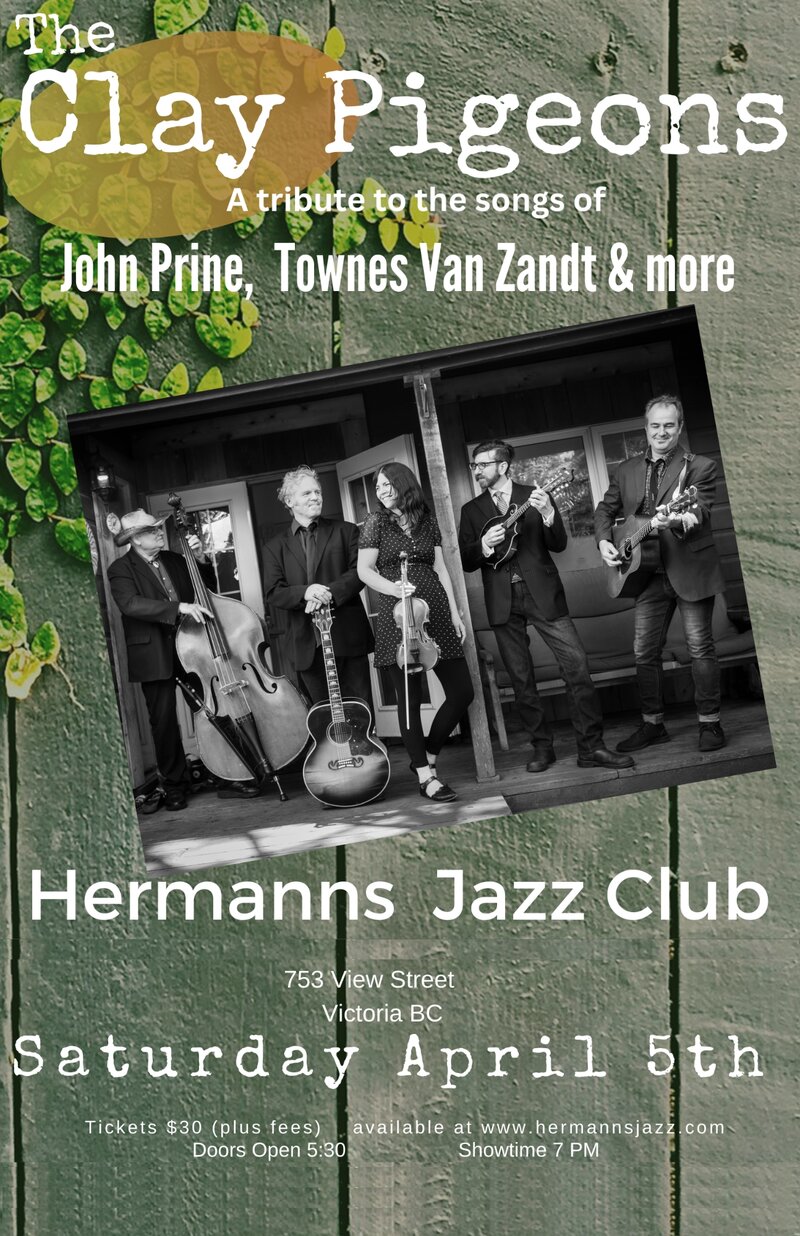 The Clay Pigeons: the music of John Prine + more - May 8th @ Hermann's Jazz Club