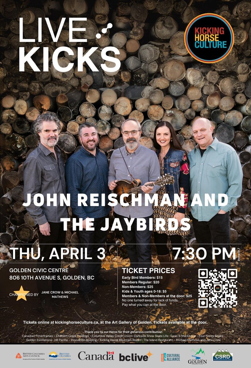 Kicking Horse Culture presents: John Reischman and the Jaybirds - May 16th @ Golden Civic Centre
