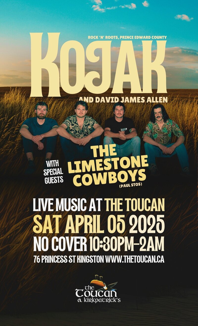 Kojak, The Limestone Cowboys @ The Toucan Apr 5 2025 - May 14th @ The Toucan