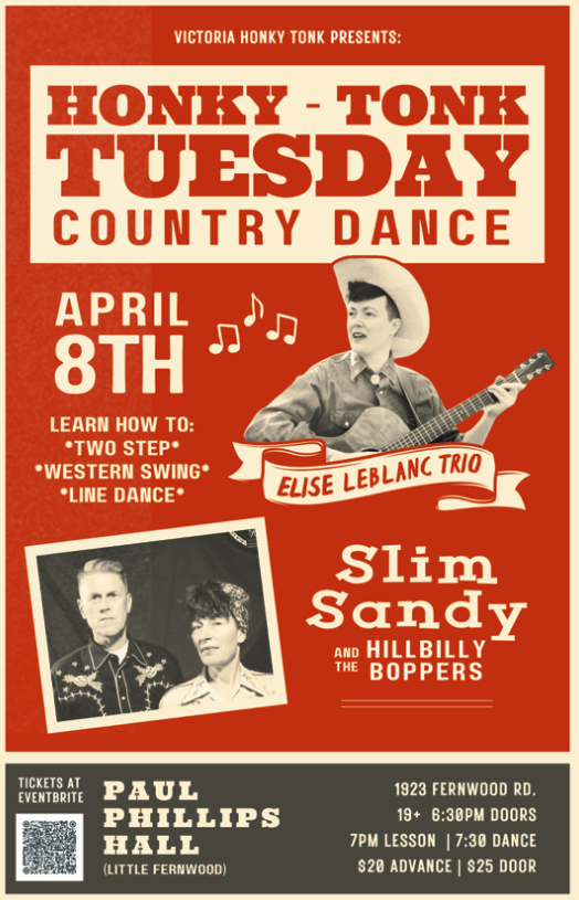 Honky Tonk Tuesday Country Dance - May 12th @ Paul Phillips Hall (Little Fernwood)