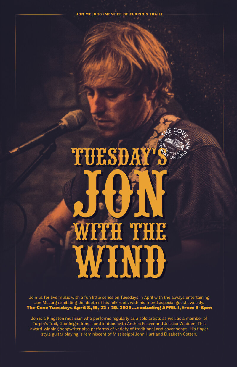Tuesday's Jon with the Wind: Jon McLurg @ The Cove Inn - Apr 22, 2025